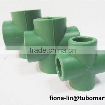 ppr cross pipe fittings of China Yanshan material with various colors