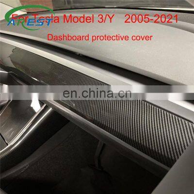 subsection frosting matte finish Carbon fiber decoration Dashboard For Tesla Model 3 Y Center control panel protective cover