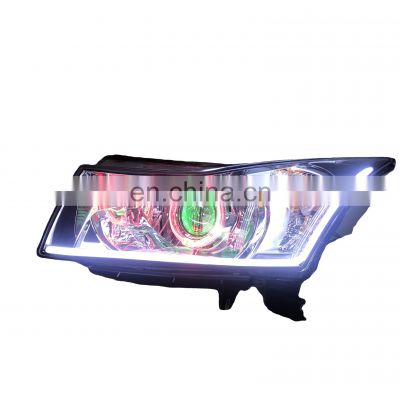 Xenon headlight projector lens angel eye led drl daytime running light evil eye turn signal for chevrolet cruze 2009-2014