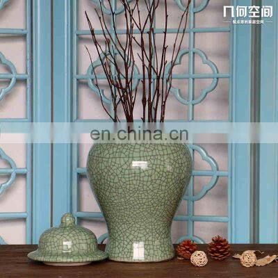 Jingdezhen crackle porcelain decorative jars and vases