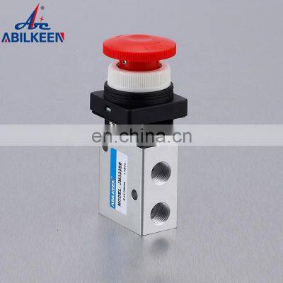 Pneumatic Valve Supplier JM322EB Stainless Steel G1/4 With Lock Push Button Mechanical Control Valve