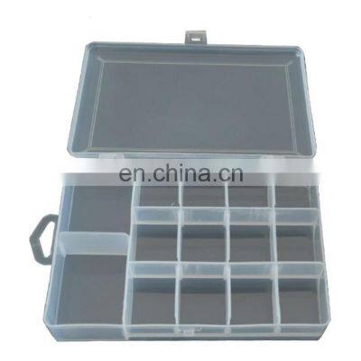 Wholesale  plastic multi-grid insert storage box Fishing Lure Bait Box with Dividers Transparent Fishing Tackle Box