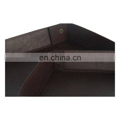 Новая милая кожаная лоток для украшений для офисного стола, складной органайзер для рабочего стола photo-2