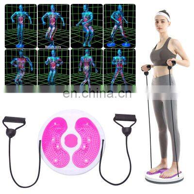 waist twisting disc abdominal exercise equipment disc waist twist rotating board with rope hole