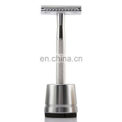 simple mens straight metal stainless steel double edge shaving safety razor