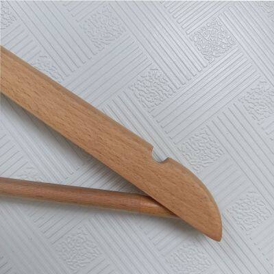 Eco-friendly Custom Beech Hanger With Shelft Hose Grooves Hotel Smooth Durable Wooden Cloth Hangers photo-4