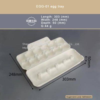 Sugarcane Pulp Degradable Egg Tray Packaging Box