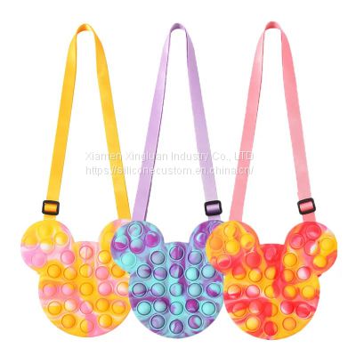 Children Pop It Handbag Silicone Push Pop Fidget Toy Coin Purse