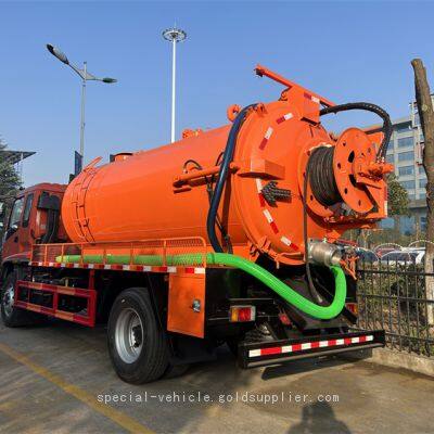 12 Ton Sewage Suction Truck With High-pressure Flushing Function Made in China photo-3