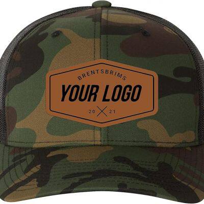 Custom Trucker Hat with Leather Patch - Personalized Richardson 112 Cap with Logo or Text - Business Gifts for Men and Women