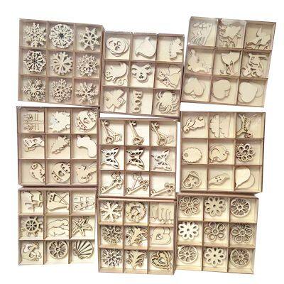 Wooden craft box, square box, fashionable pattern, animal and other small patterns, snowflakes and plants