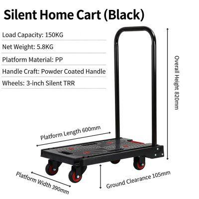 HL04 New High Quality Material Home Use Flatbed Cart Handled Silent Home Cart photo-5
