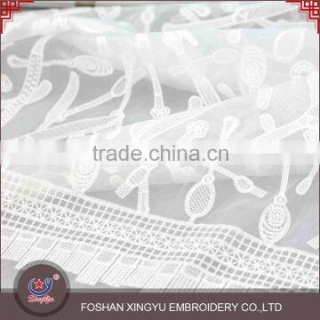 Hot Sale fashionable transparent and soft tulle wedding embroidery lace fabric on chiffon