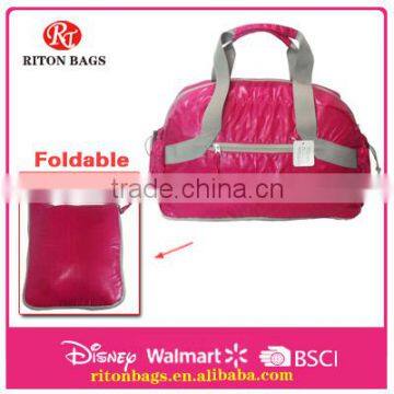 Candy Color Foldable Travel Bag in Pink