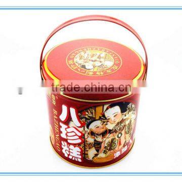 Dongguan elegant cake tin bucket with handle candy tin bucket