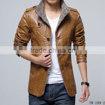 New style men custom winter pu leather high quality jackets