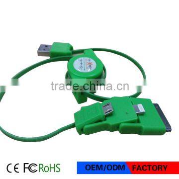 3 in 1 Usb Data Cable Sync Charger Telescopic Line Retractable Usb Cable for IPhone 5 5s 6 Plus photo-4