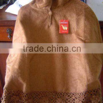 Hooded Alpaca Poncho Cape Peru