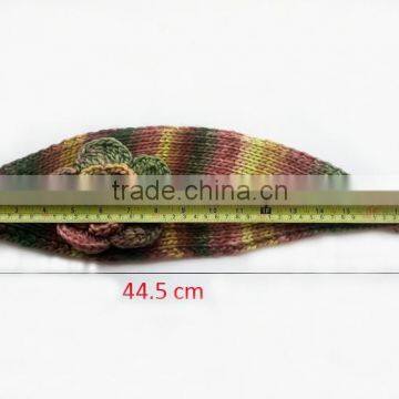 Beautiful Colorful Yarn Knittig Flower Decorated Fashion Women Head Band photo-4