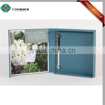Custom luxury print cardboard file folder metal ring binder clips