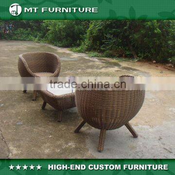 stylish wicker low seat chair and square table patio furniture set