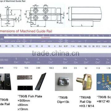 Elevator Spare Parts/Elevator T90/B Guide Rail 90mm*75mm*16mm