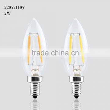 E14 E12 Led Light 110V / 220V 2W 4W 6W Led Filament Bulb Candle Light Lamp Lampada Led Retro Edison Glass Crystal Chandeliers photo-2
