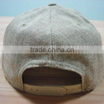 Custom Logo Embroidery Linen Hemp Snapback Hats With Different Types of Snap Back Caps photo-3