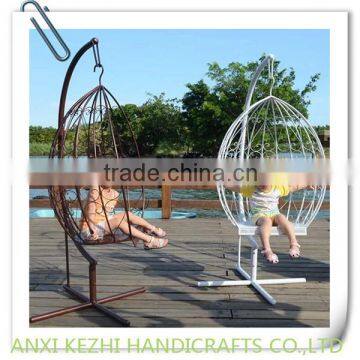 KZ140126 Modern balcony outdoor garden rattan wicker egg hanging patio swing