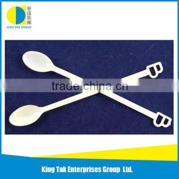 Hot sale wholesale transparent / white disposable plastic tea spoon