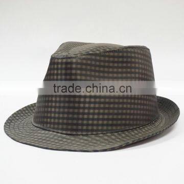 Check pattern unisex hat fedora