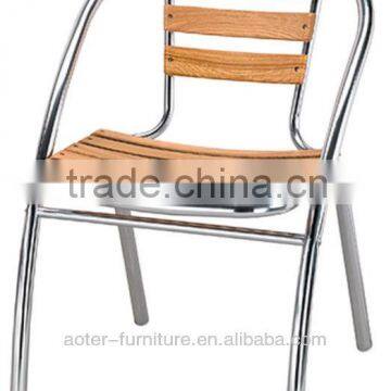 2016 best price aluminum wooden chair seats wooden cofe chair