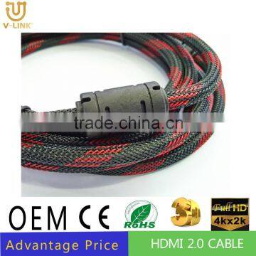 Metal Shell 1.4V Nylon Braided HDMI to HDMI Cable Gold Plated With 3D 1080P photo-4