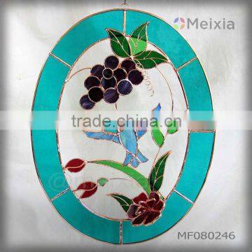 MF080246 wholesale tiffany style stained glass wall hanging panel for home decoration items