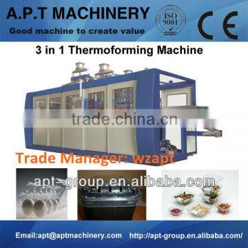 Blister Thermoforming Machine With Forming-Cutting-Stacking
