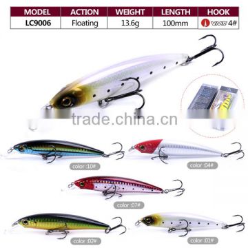 Wholesale floating 13.6g 100mm hard fishing jerk bait