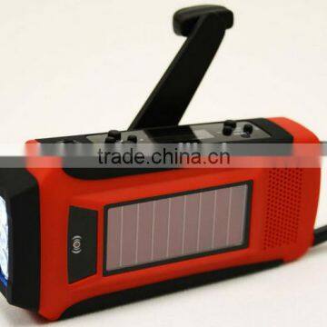 PORTABLE RECHARGEABLE DYNAMO SOLAR LED TORCH WITH AM/FM NOAA WEATHER ALERT RADIO AND CHARGER