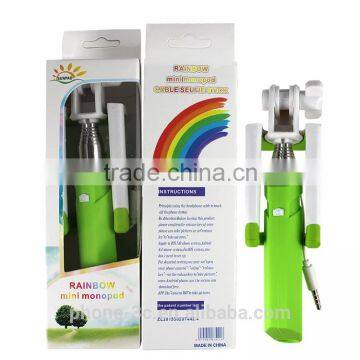 New Products on China Market Mini Wired Monopods With Cable Christmas Promotional Gifts Rainbow Selfie Stick Extendable Baton photo-4