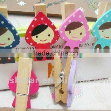 2013 Hot Sell Promotional wooden cartoon clip