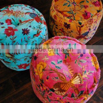 Bird Print Ottoman Pouf Cover