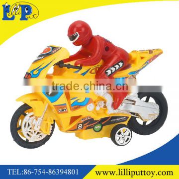 Solid color plastic pull back toy motorcycle