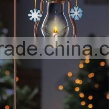 Popular nice hanging solar led lantern with cust snowmen