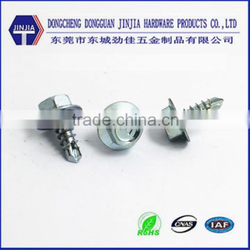 Hexagonal self drilling concrete screws #10-16X13 blue znic plated