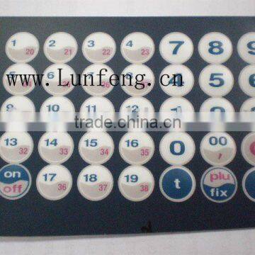 Embossed membrane keypad with transparent window