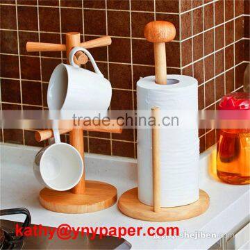 White soft kitchen paper towel roll