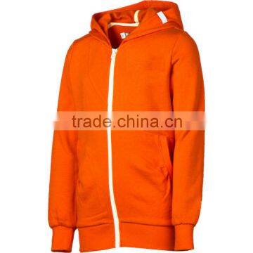 Junior clothing--Thermal girls' zip-up CVC hoodie/hooded jacket