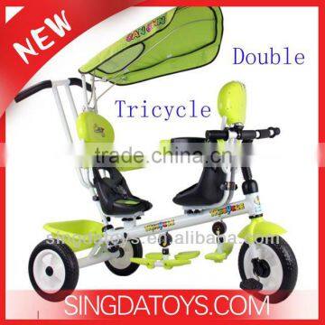 New design lovely appearance double tricycle for baby