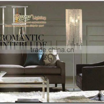 Elegant floor standing lamp with crystal pendant drops , floor standing light, Zhongshan Meerosee lighting