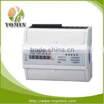 ISO 9001 YEM021EI Factory Three Phase Four Wire Electronic Energy Meter,Din Rail Active Counter Energy Meter /