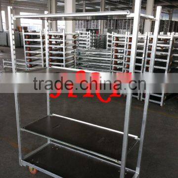 wooden mobile flower carts for sale,logistic cart Flowers revolving cars transportMesh Cart .Steel Roll Trolley Garden Tool cart